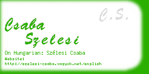 csaba szelesi business card
